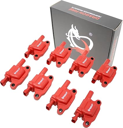 DRAGON FIRE PERFORMANCE Ignition Coil Power Pack Set Compatible with Chevy Cadillac GM Camaro Corvette Silverado Tahoe Escalade Yukon SQUARE REPLACES 12611424 12570616 GN10165 UF413 OEM Fit DFC1007Rx8