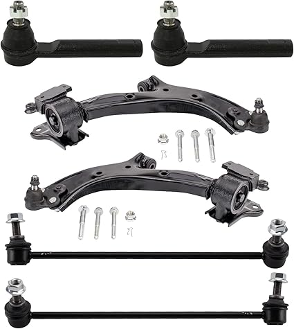 TRQ Front Steering & Suspension Kit Control Arm with Ball Joint Sway Bar Stabilizer Link Tie Rod Compatible with 2013-2018 Acura RDX